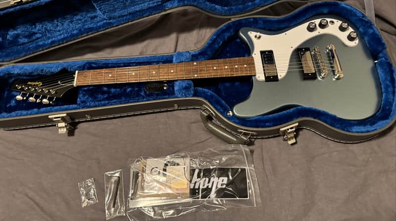 Epiphone 150th Anniversary Wilshire 2023 Pacific Blue in case image 1