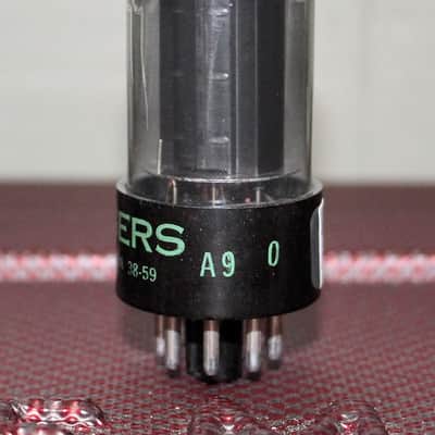 ROGERS 6V6GT CANADA VT-107 BLACK PLATE O GETTER TEST NOS++ VINTAGE 1959 image 2