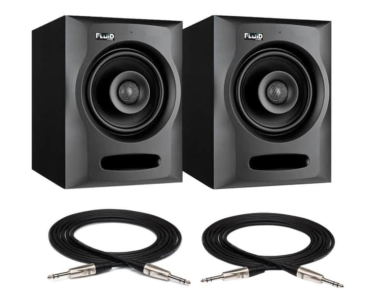 Fluid Audio FX50 V2 Studio Monitor Pair + Hosa Balanced TRS Cables – Complete Home Studio Bundle image 1