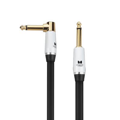 Prolink Studio Pro 2000 Instrument Cable. 12 ft Right Angle to Straight Cable. 95% Copper Braided Electric Guitar Cable. Duraflex Protective Jacket w/ 24k Gold Contacts image 1