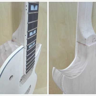 Haze  Electric Guitar DIY Kit,Solid Body w/Flame Maple Veneer E-238DIY SG image 10