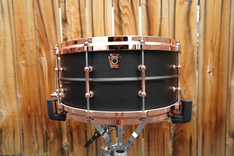 Ludwig USA Hot Rod Black Beauty Brass 6.5x14" Snare Drum - Matte Black w/ Copper Hardware Mdl.#LB-427TDC image 1