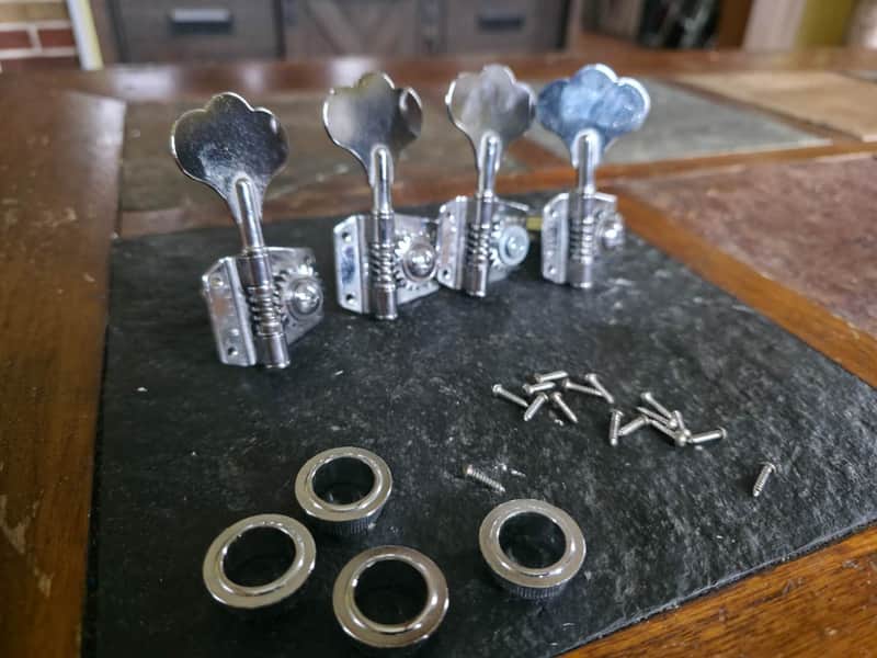 Peavey Fury bass tuners 4-in-line USA 1993 - nickel image 1