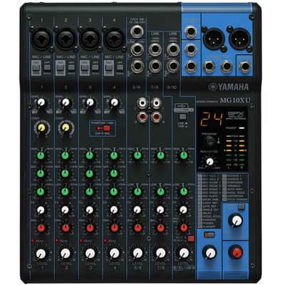 Yamaha MG10XU 10-Input Stereo Effect Mixer with Boom Stands & Mics image 2