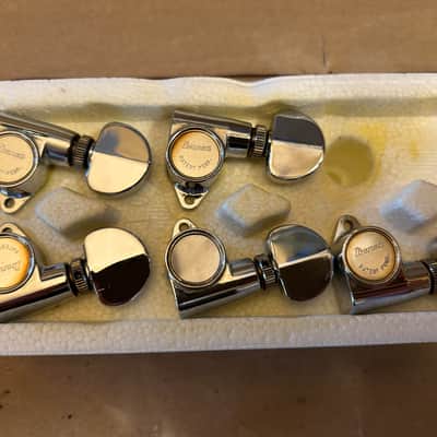Ibanez Patent Pend. Tuning machines heads 3R 3L   1970s  - Chrome in Very Good Condition. image 7