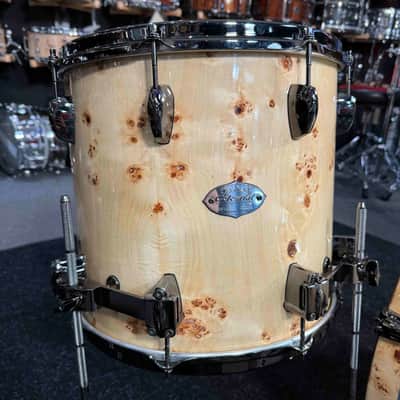 ~RARE!~ Sakae CST Celestial Maple 3-Piece 12/14/18 Bop Drum Kit Set in Exotic Mappa Burl Gloss Lacquer with Black Nickel Hardware & SKB Soft-Shell Bags image 4