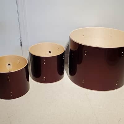 3PC Burgundy Drum Shells 22"x16", 13"x11", 12"x10" - Ultra Clean - Save $$ image 4