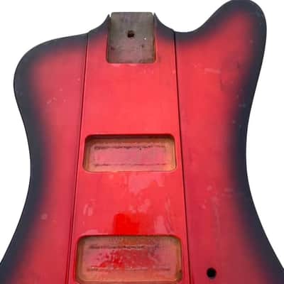Custom 4 String Firebird Style Bass Body in Red Burst image 3