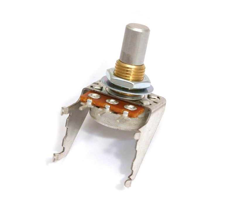 004-7540-000 Amp 250K 15A Snap-In Solid Shaft Audio Taper Potentiometer 004-7540-049 image 1
