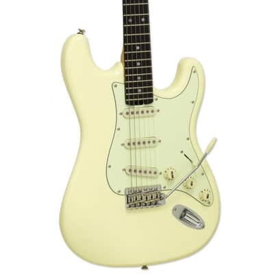 Aria STG-62-VW STG Series, Alder Body, Maple Neck, Vintage White image 2
