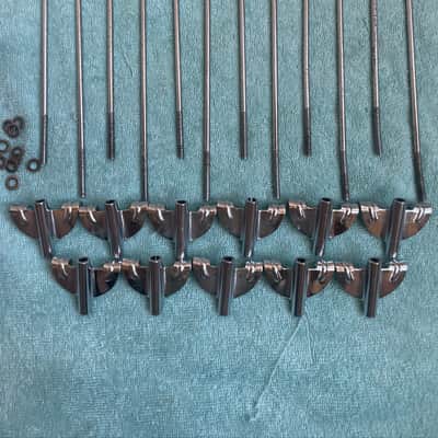 Del Rey MIJ Lot of 12 Bass Drum T tension rods + 11 claws 70s - Chrome image 17