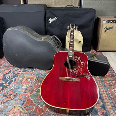 *Video* 1976 Gibson Hummingbird Jumbo Acoustic Wine Red Norlin Era w/OHSC & Hang Tags image 7