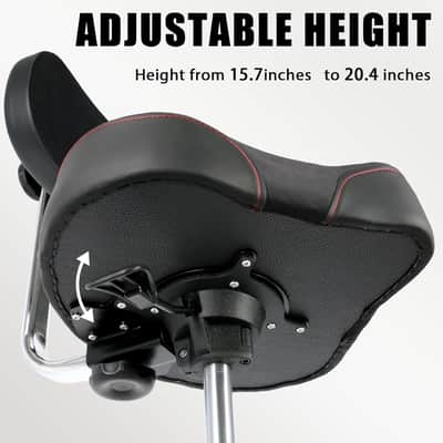 Drum Throne with Backrest,Heavy Duty Drum Stools Height Adjustable Motorcycle Style Hydraulic Drum Seat Drum Chair for Adult Drummer(Black) image 3