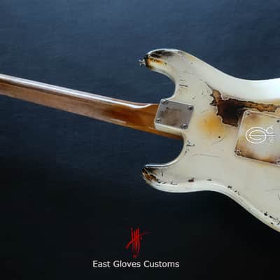 Fender Stratocaster Snowberry White Heavy Aged Relic by East Gloves Customs image 9