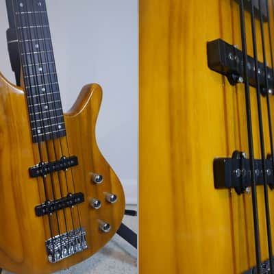 Glarry GIB Electric 5 String Bass Guitar Full Size SS Pick-up Transparent Yellow image 10