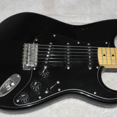 1985 MIJ Fender 70's Reissue Squier SQ Series Stratocaster Black With Maple Neck Relic! image 3