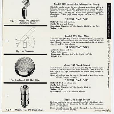 Vintage 1950's Electro-Voice 630 Omnidirectional Dynamic Microphone Hi Z harp mic w cable and RARE baffle 605 636 664 image 4