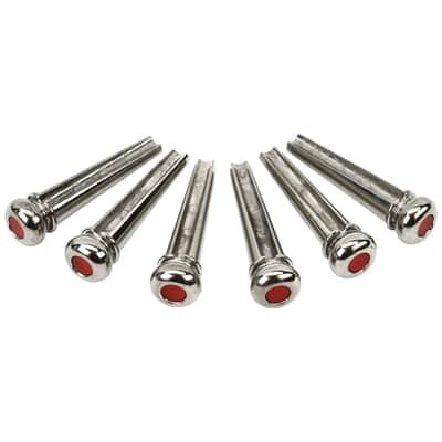 18APP0007 Chevilles Liquid Metal Chrome/Red Inlay (lot de 6) Martin Strings image 1