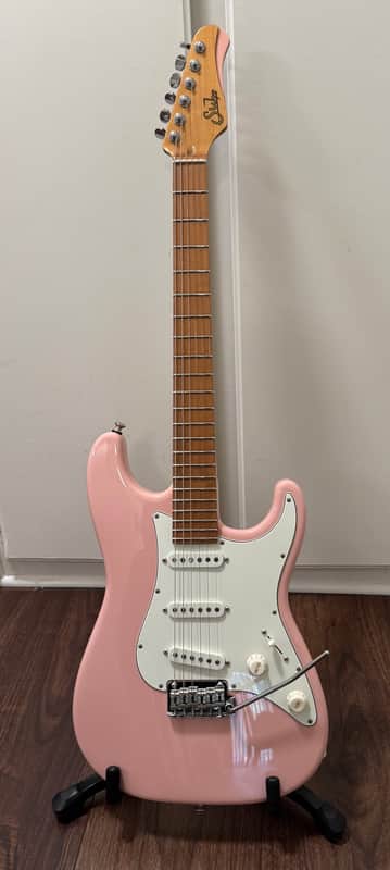 Suhr Custom Classic S SSS with Roasted Maple Neck and Fretboard in Shell Pink image 1