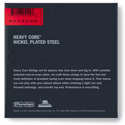 Dunlop Heavy Core Nickel Wound Electric Guitar Strings, Heavy, 10-60 Gauge, Set of 7 Strings image 2