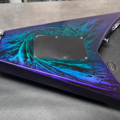 Jackson RR3 Randy Rhoads Pro EERIE DESS SWIRL MIJ Japan Offset Flying V with USA Custom Shop SKB Flight Case image 12