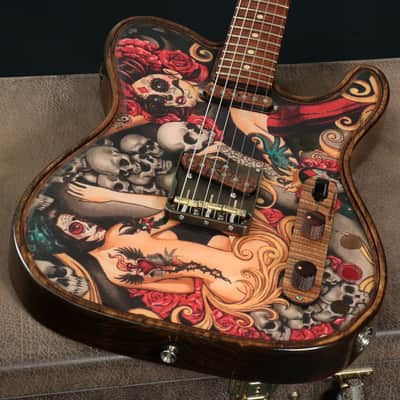Walla Walla Guitar Company Marverick Pro Crystal Tattoo and Rose [SN 900510] [07/02] image 15