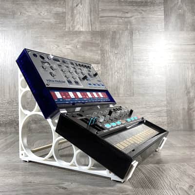 DUAL Stand for KORG Volca FM / Sample / Keys / Modular / Bass / Beats - WHITE - by KZcraftworks USA