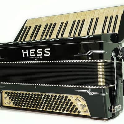 Hess Klingenthal Vintage Accordion 120 Bass, made in Germany, Lightweight Old Original Piano Accordion, New Straps, 2617 image 5