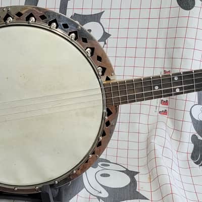 1920's? Slingerland Maybelle 17 fret Tenor Banjo, birdseye back, ornate sides image 2