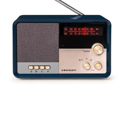 Crosley CR3036D Tribute Vintage Style AM/FM Radio With Bluetooth - Navy-NEW image 9