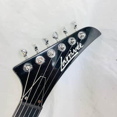 Vintage 1985 Larrivee Canada Voodoo Ofset V Neck Thru Body Black Electric Guitar image 3