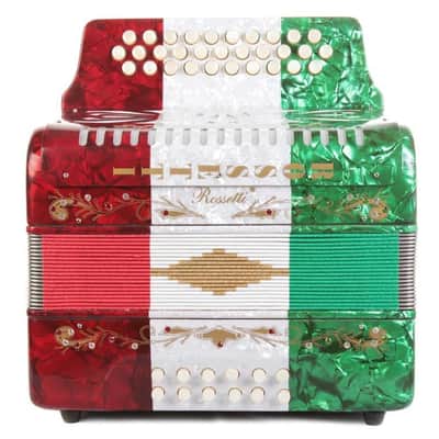 NEW Mexican Flag Decorated Rossetti Diatonic Button Accordion MM GCF Sol 31 12 image 4