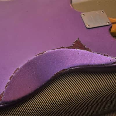 American Fender Jazzmaster Limited Edition Custom Heavy Relic Nitro Purple Sparkle image 11