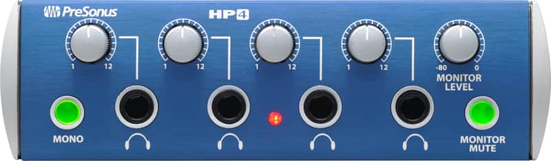 PreSonus HP4 4-Channel Headphone Amplifier Blue 120V NA