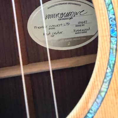 Breedlove Premier Concert LTD CE Red Cedar East Indian Rosewood 2018 - Natural Gloss image 16
