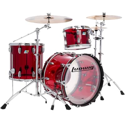 Ludwig Vistalite Fab 3 piece Shell Pack - Red , Floor Display image 2