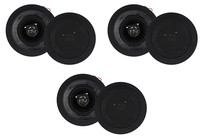 6) Rockville CC4T Black 4" Commercial 70v Ceiling Speakers For Restaurant/Bar image 1
