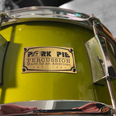 Pork Pie 6 x 13-Inch Maple Snare in Kermit The Frog Green Lacquer (2000) image 16