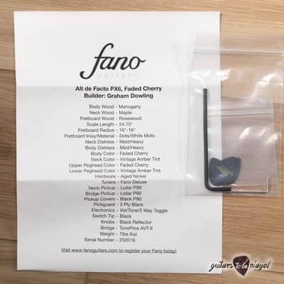Fano PX6 Alt de Facto Mahogany Wraptail Guitar w/ Lollar P-90s – Faded Cherry image 10