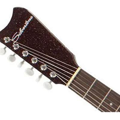 Silvertone 1449 Series Double Cut Guitar - Red Silver Flake Burst image 4