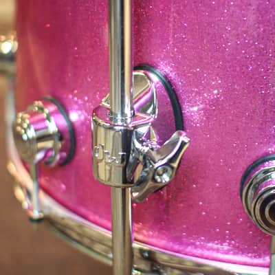DW Collector's Cherry VLT Pink Sparkle Lacquer Drum Set - 22,10,12,14,16,14sn - SO#1291947 image 7