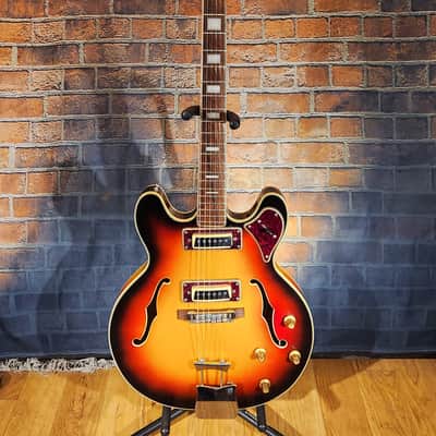 Vintage 1960s Ventura Semi-Hollow Electric Guitar Sunburst image 1