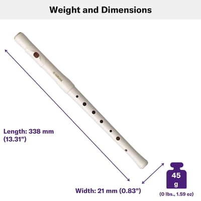 Yamaha YRF21 Fife - C Major, White, 2-Piece ABS Resin image 2
