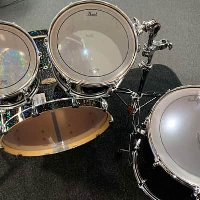 ~NEW~ Pearl STS924XSP/C316 Session Studio Select Birch/Mahogany Hybrid 4-Piece 10/12/16/22 Drum Kit Set in Black Halo Glitter Lacquer image 10