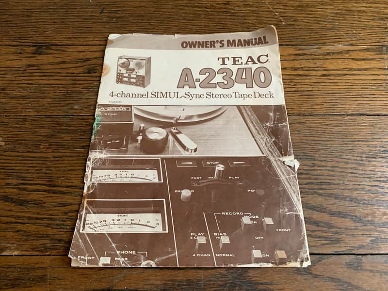 TEAC A- 2340 4 CHANNEL SIMUL SYNC STEREO TAPE DECK MANUAL/BOOKLET- MAKE OFFER! image 1
