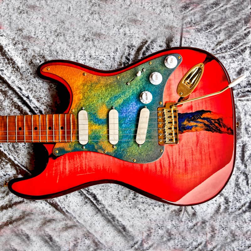 Build to Order GB Liuteria Traditional Red hi-gloss and multicolor resin image 1