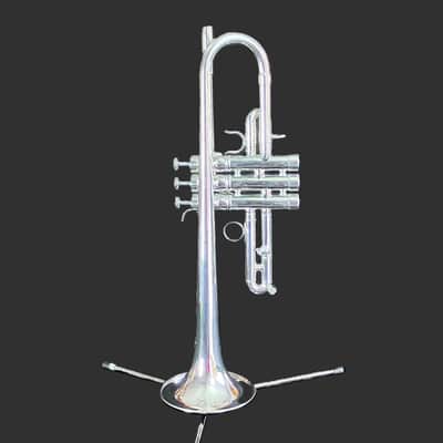 BERKELEY Raw Brass STD Eb/D Trumpet w/ Extra Silver D Bell 2019ish - SILVER PLATED image 4