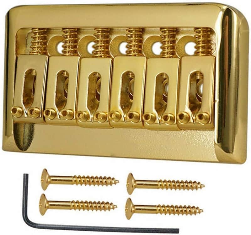 Gold Hard Tail Fixed Guitar Bridge, Hipshot Style String Through Body 52.5mm image 1