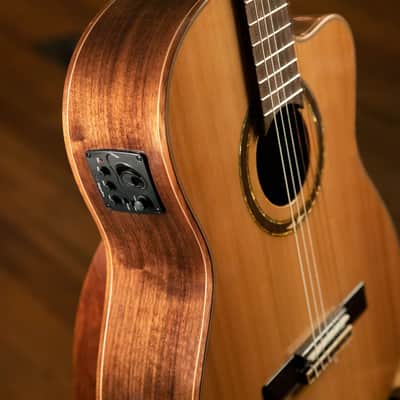 Ortega RCE159SN Performer Series Solid Cedar Top  Mahogany Neck Cutaway Nylon 6-String Classical Acoustic-Electric Guitar w/Gig Bag image 19