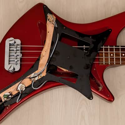 1982 Guild X-702 Vintage Bass Guitar Candy Apple Red w/ Case image 15